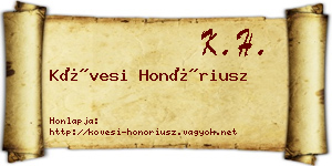 Kövesi Honóriusz névjegykártya